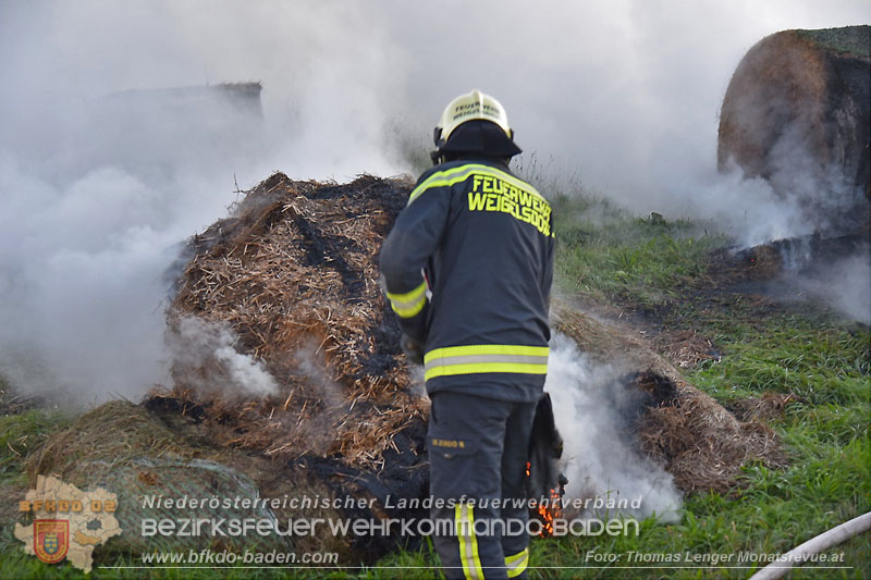 20251004_Brand von Rundstrohballen auf einem Feld bei Weigelsdorf  Foto: Thomas Lenger