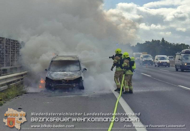 20251008_Fahrzeug Vollbrand auf der A2 RFB Wien Foto: FF Leobersdorf 20251008_Fahrzeug Vollbrand auf der A2 RFB Wien Foto: FF Leobersdorf