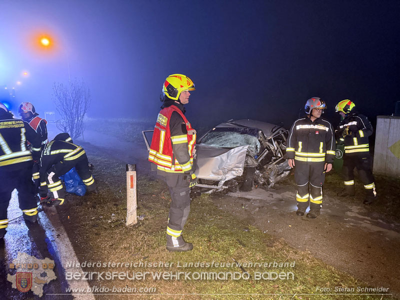 20251208_Frontalzusammensto� auf der B60 zwsichen Unterwaltersdorf und Weigelsdorf Foto: Stefan Schneider BFKDO BADEN