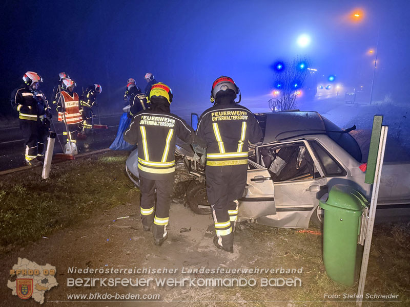 20251208_Frontalzusammensto� auf der B60 zwsichen Unterwaltersdorf und Weigelsdorf Foto: Stefan Schneider BFKDO BADEN