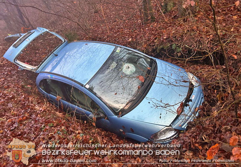 20251209_Lenkerin bei Nebel verunfallt auf der L138 Foto: Dominik Baumgartner FF Pottenstein 20251209_Lenkerin bei Nebel verunfallt auf der L138 Foto: Dominik Baumgartner FF Pottenstein