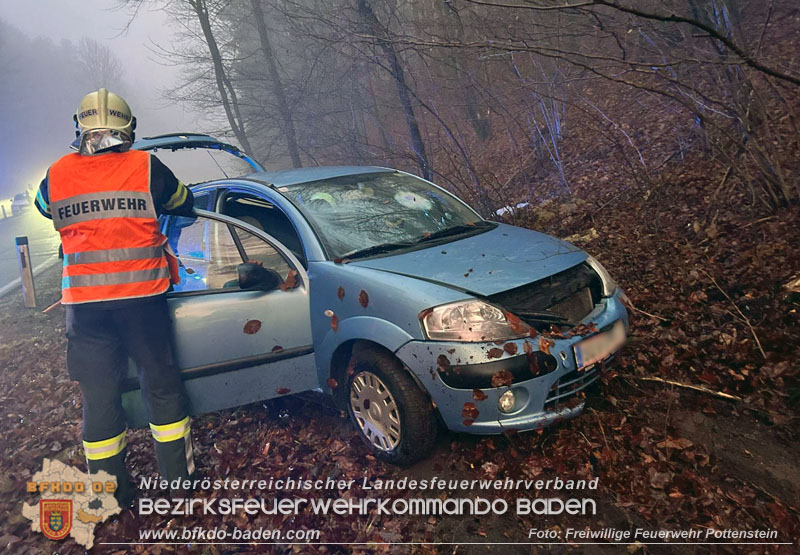 20251209_Lenkerin bei Nebel verunfallt auf der L138 Foto: Dominik Baumgartner FF Pottenstein 20251209_Lenkerin bei Nebel verunfallt auf der L138 Foto: Dominik Baumgartner FF Pottenstein