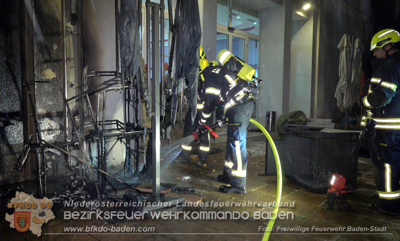 20251231_Kleinbrand in einem Badener Gastgarten Foto: Stefan Schneider FF Baden-Stadt 20251231_Kleinbrand in einem Badener Gastgarten Foto: Stefan Schneider FF Baden-Stadt