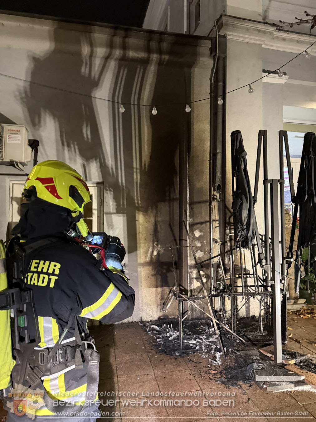 20251231_Kleinbrand in einem Badener Gastgarten  Foto: Stefan Schneider FF Baden-Stadt