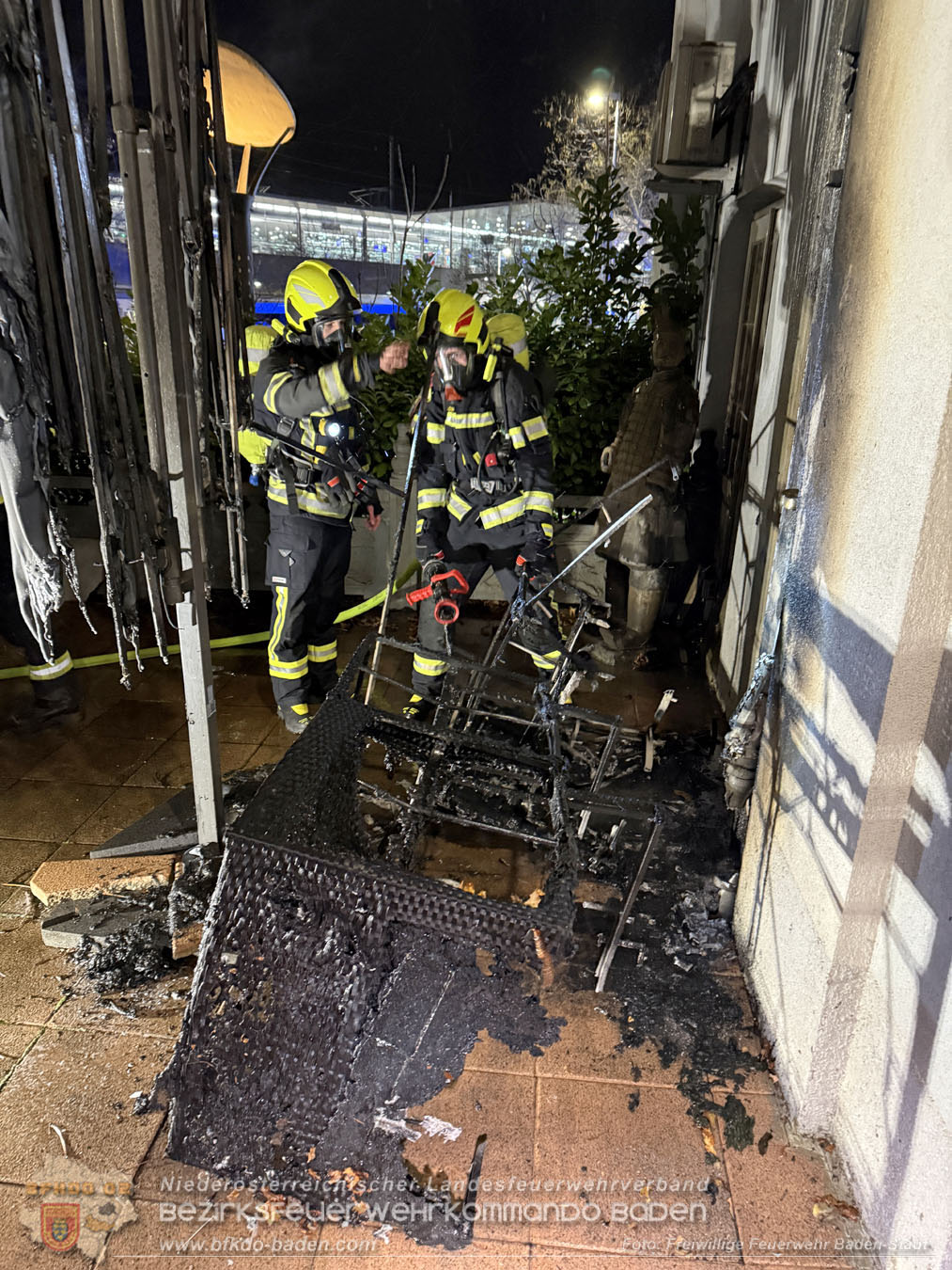 20251231_Kleinbrand in einem Badener Gastgarten  Foto: Stefan Schneider FF Baden-Stadt