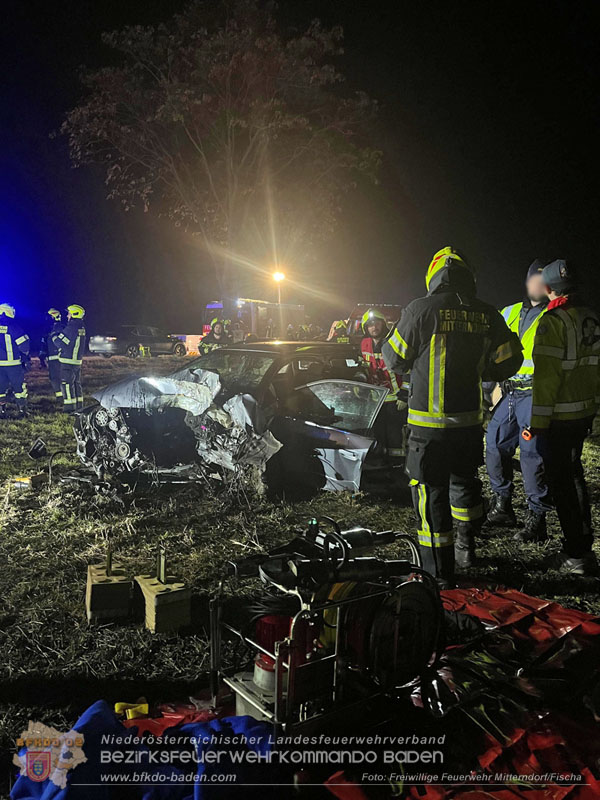 20260209_Verkehrsunfall auf der L4043 mit 5 Verletzte bei Mitterndorf a.d. Fischa  Foto: FF Mitterndorf/Fischa