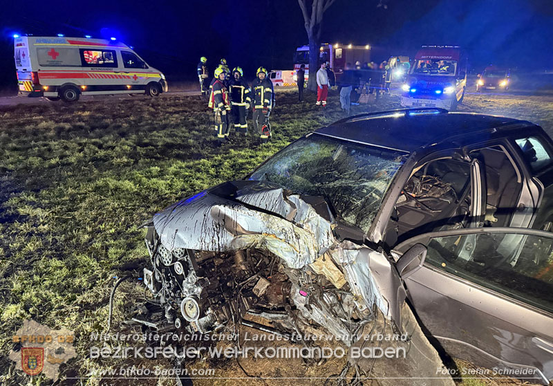 20260209_Verkehrsunfall auf der L4043 mit 5 Verletzte bei Mitterndorf a.d. Fischa Foto: Stefan Schneider BFKDO BADEN