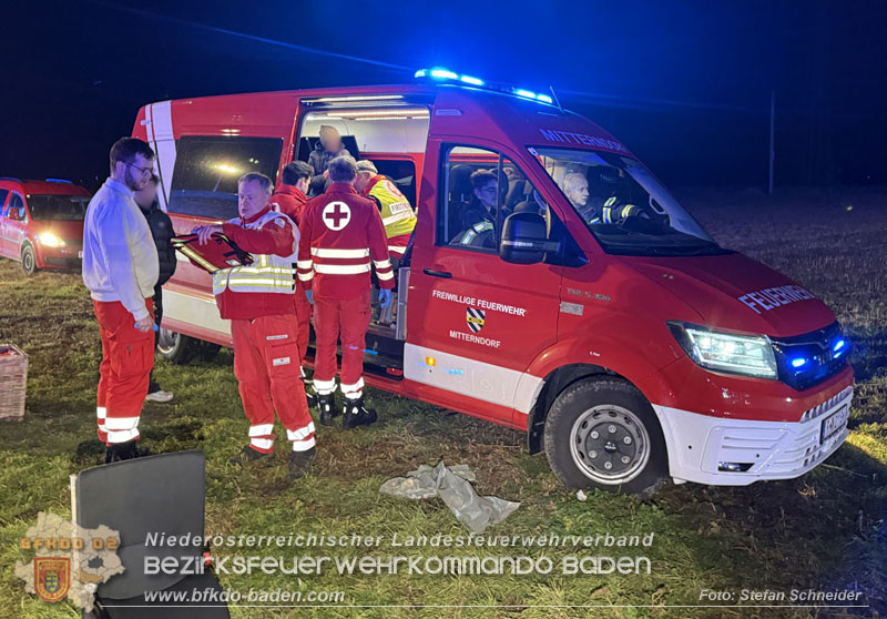 20260209_Verkehrsunfall auf der L4043 mit 5 Verletzte bei Mitterndorf a.d. Fischa Foto: Stefan Schneider BFKDO BADEN