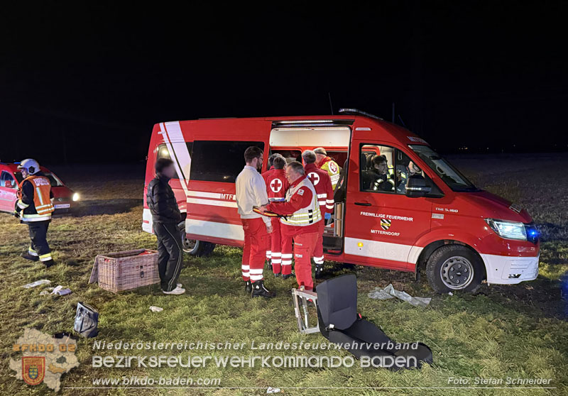 20260209_Verkehrsunfall auf der L4043 mit 5 Verletzte bei Mitterndorf a.d. Fischa Foto: Stefan Schneider BFKDO BADEN