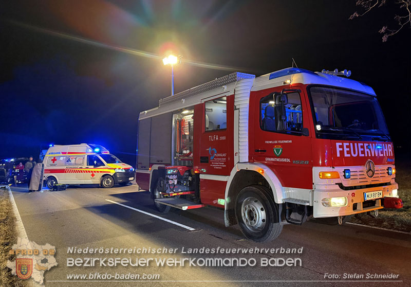 20260209_Verkehrsunfall auf der L4043 mit 5 Verletzte bei Mitterndorf a.d. Fischa Foto: Stefan Schneider BFKDO BADEN