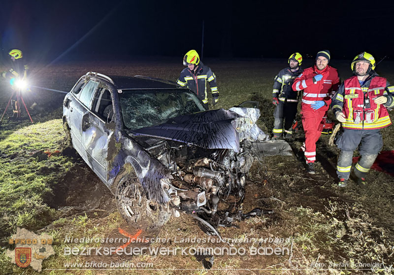 20260209_Verkehrsunfall auf der L4043 mit 5 Verletzte bei Mitterndorf a.d. Fischa Foto: Stefan Schneider BFKDO BADEN