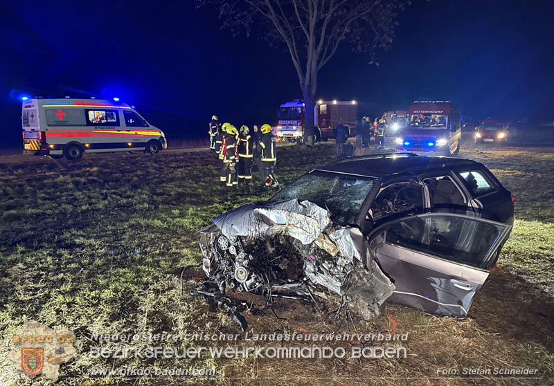 20260209_Verkehrsunfall auf der L4043 mit 5 Verletzte bei Mitterndorf a.d. Fischa Foto: Stefan Schneider BFKDO BADEN