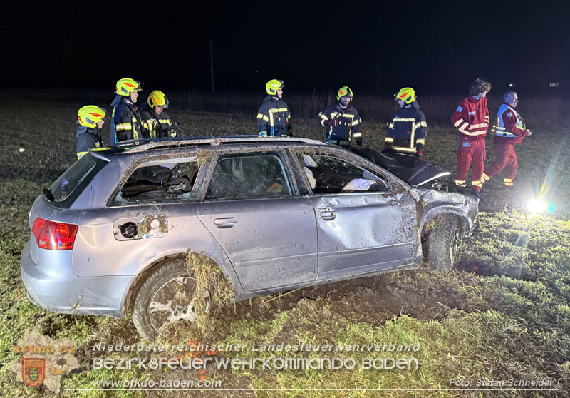 20260209_Verkehrsunfall auf der L4043 mit 5 Verletzte bei Mitterndorf a.d. Fischa Foto: Stefan Schneider BFKDO BADEN