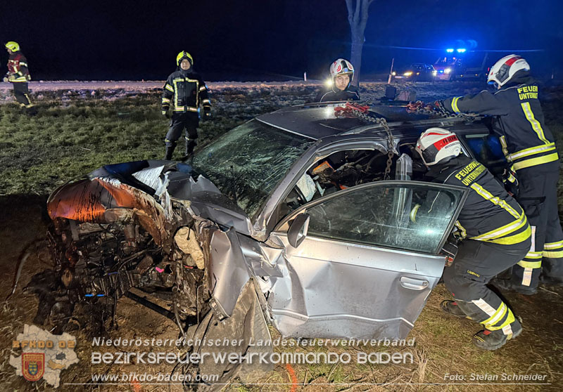 20260209_Verkehrsunfall auf der L4043 mit 5 Verletzte bei Mitterndorf a.d. Fischa Foto: Stefan Schneider BFKDO BADEN