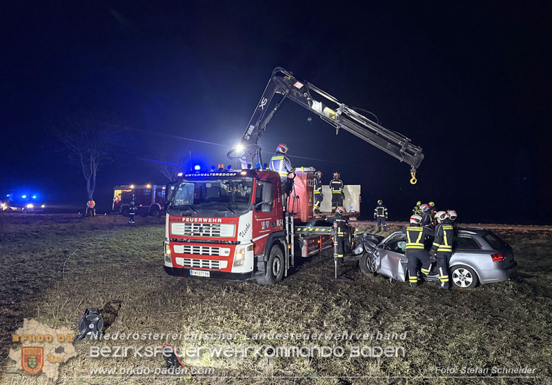 20260209_Verkehrsunfall auf der L4043 mit 5 Verletzte bei Mitterndorf a.d. Fischa Foto: Stefan Schneider BFKDO BADEN
