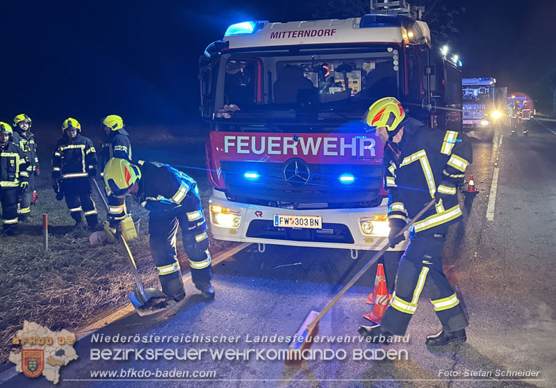 20260209_Verkehrsunfall auf der L4043 mit 5 Verletzte bei Mitterndorf a.d. Fischa Foto: Stefan Schneider BFKDO BADEN