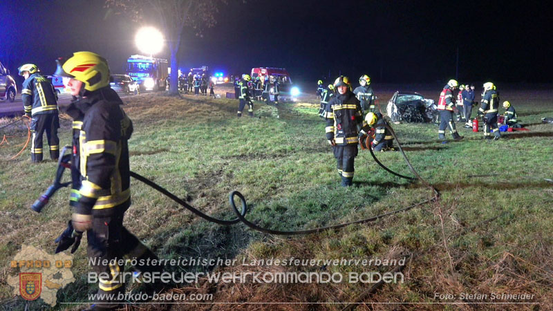 20260209_Verkehrsunfall auf der L4043 mit 5 Verletzte bei Mitterndorf a.d. Fischa Foto: Stefan Schneider BFKDO BADEN