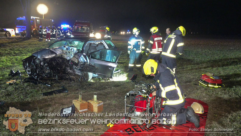 20260209_Verkehrsunfall auf der L4043 mit 5 Verletzte bei Mitterndorf a.d. Fischa Foto: Stefan Schneider BFKDO BADEN