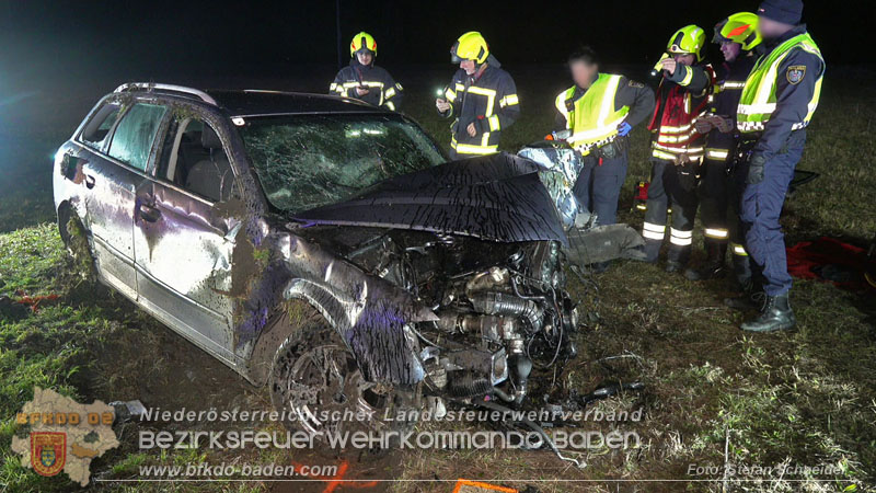 20260209_Verkehrsunfall auf der L4043 mit 5 Verletzte bei Mitterndorf a.d. Fischa Foto: Stefan Schneider BFKDO BADEN