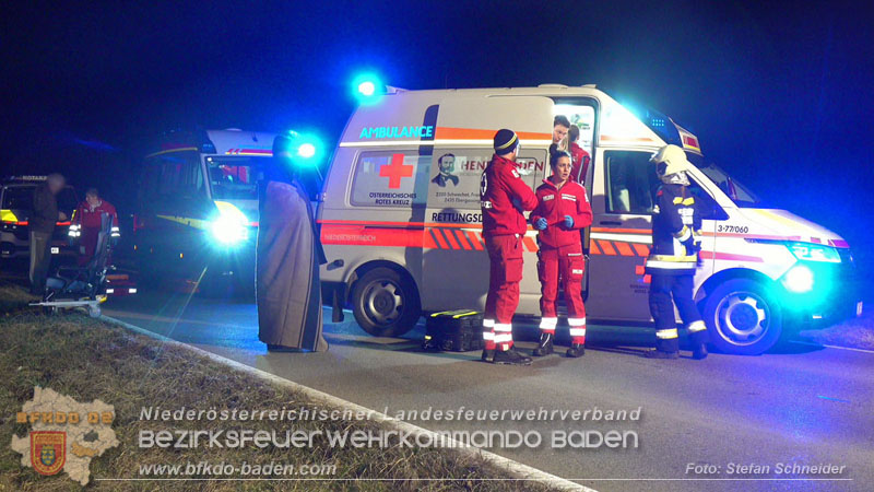 20260209_Verkehrsunfall auf der L4043 mit 5 Verletzte bei Mitterndorf a.d. Fischa Foto: Stefan Schneider BFKDO BADEN