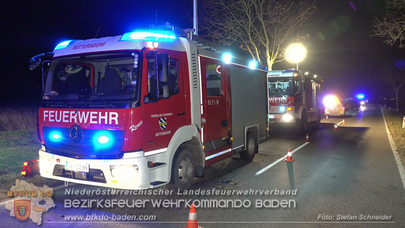20260209_Verkehrsunfall auf der L4043 mit 5 Verletzte bei Mitterndorf a.d. Fischa Foto: Stefan Schneider BFKDO BADEN