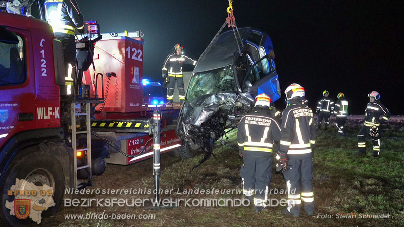 20260209_Verkehrsunfall auf der L4043 mit 5 Verletzte bei Mitterndorf a.d. Fischa Foto: Stefan Schneider BFKDO BADEN