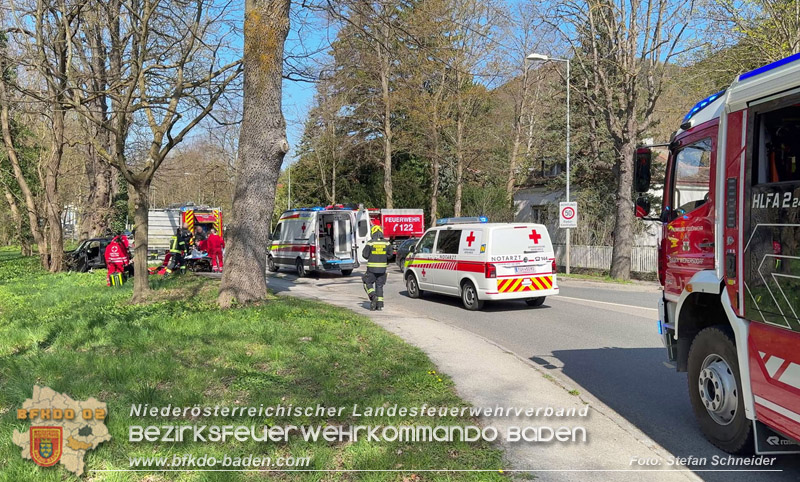 20260403_Moped-Auto prallt in Baden frontal gegen Baum  Foto: Stefan Schneider