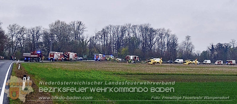 20260410_Alarmstufe T3 ausgelöst wegen Verkehrsunfall auf der L157 bei Pottendorf 20260410_Alarmstufe T3 ausgelöst wegen Verkehrsunfall auf der L157 bei Pottendorf