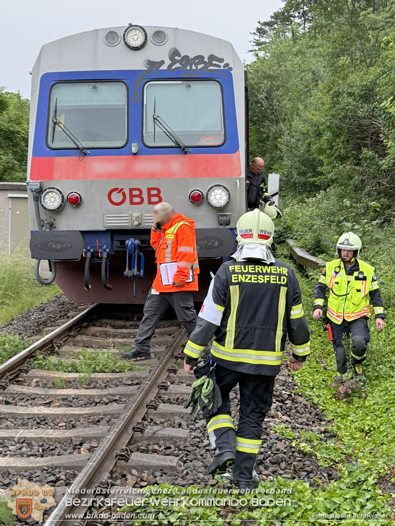 20260603_Triebwagen f�ngt Feuer auf der Triestingtal Bahnstrecke bei Enzesfeld  Foto: Stefan Schneider BFKDO BADEN