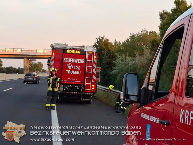 20260729_Alarmierter Fahrzeugbrand auf der A3  Foto: FF Trumau