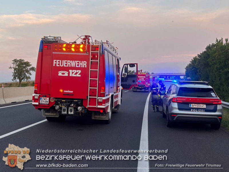 20260729_Alarmierter Fahrzeugbrand auf der A3  Foto: FF Trumau
