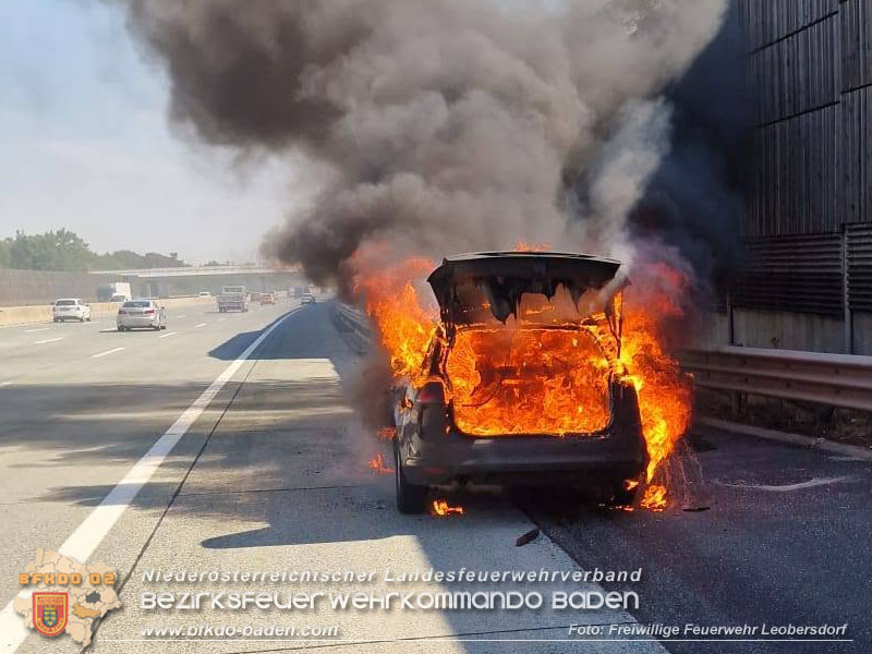 20260820_Fahrzeugbrand auf der A2 Richtungsfahrbahn Wien - Foto: FF Leobersdorf