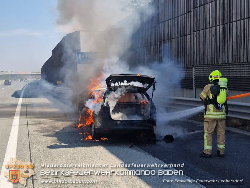 20260820_Fahrzeugbrand auf der A2 Richtungsfahrbahn Wien - Foto: FF Leobersdorf