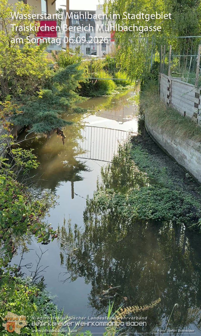 20260906_UPDATE zu Wasserstand im M�hlbach in Traiskirchen - Foto: Stefan Schneider BFKDO BADEN