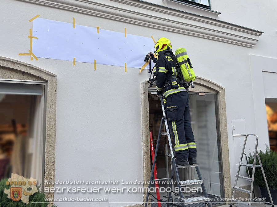 20261003_Angebohrte Gasleitung in der Badener Innenstadt - Foto: Viktor van de Castell FF Baden-Stadt