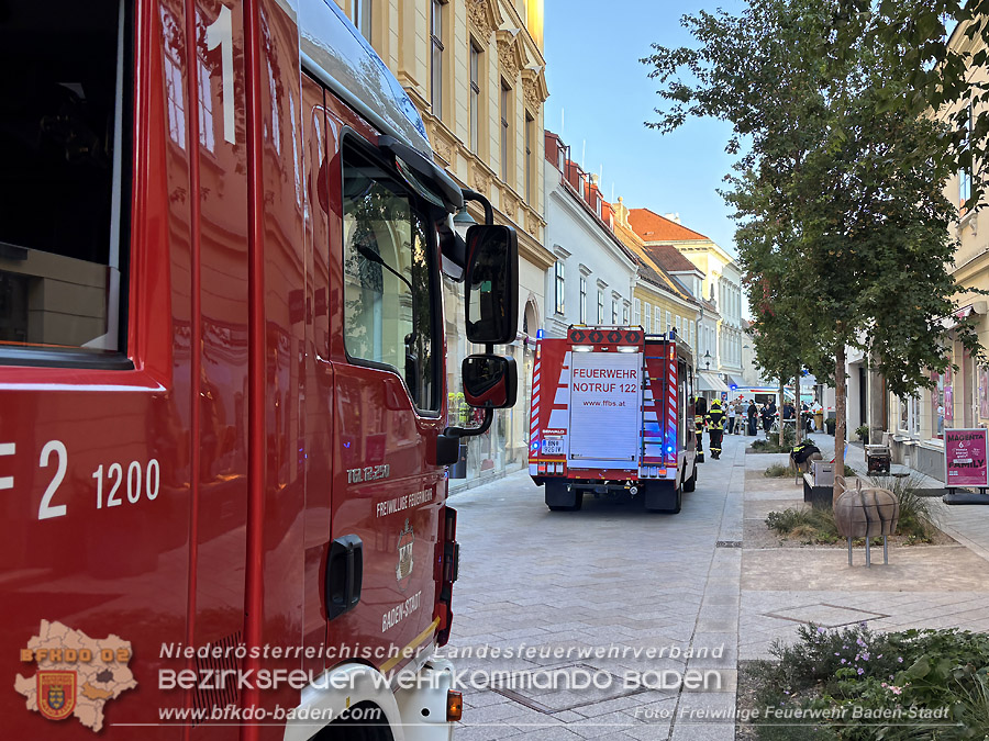 20261003_Angebohrte Gasleitung in der Badener Innenstadt - Foto: Viktor van de Castell FF Baden-Stadt