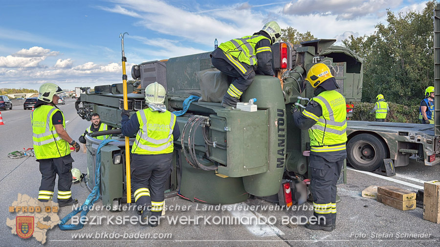 20261009_Bergung einer Arbeitsmaschine samt Anh�nger auf der A2 - Foto: Stefan Schneider BFKDO BADEN