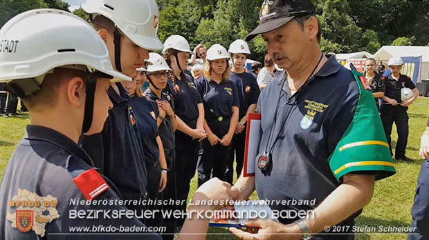 Bezirksfeuerwehrjugendleistungsbewerbe am 10. Juni 2017 im Schlosspark Tribuswinkel  Foto: Stefan Schneider BFKDO Baden