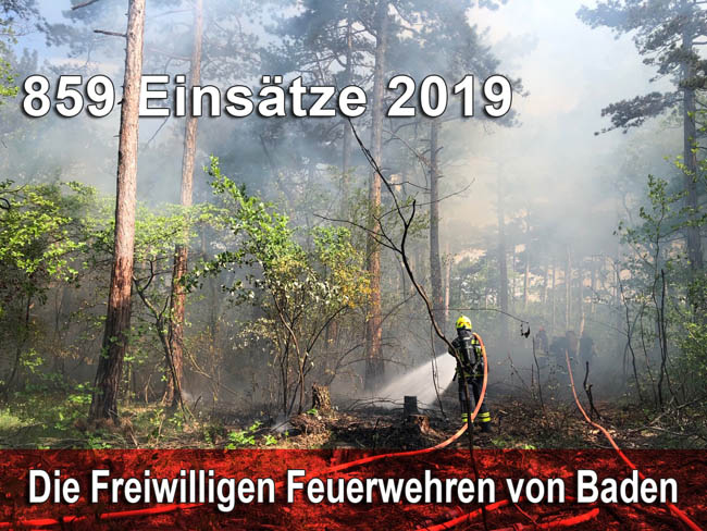 Beeindruckende Einsatz Jahresstatistik 2019 der drei Badener Freiwilligen Feuerwehren  Foto/Bildquelle: OBI DI Markus Czaker