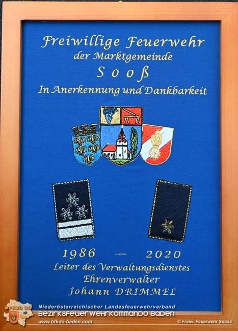 34 Jahre Verwaltungsdienst - eine Ära ging zu Ende EV Johann Drimmel FF Sooß 34 Jahre Verwaltungsdienst - eine Ära ging zu Ende EV Johann Drimmel FF Sooß