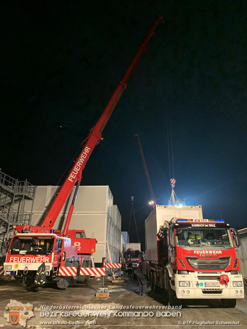 20201231 KHD Einsatz fr Kroatien  - Verladearbeiten von Wohn-Container in der Belgier Kaserene Graz  Foto:  BTF Flughafen Schwechat