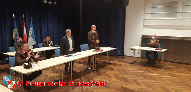 20210122 Jahreshauptversammlung mit Wahlen bei der FF Enzesfeld  Foto: Freiwillige Feuerwehr Enzesfeld
