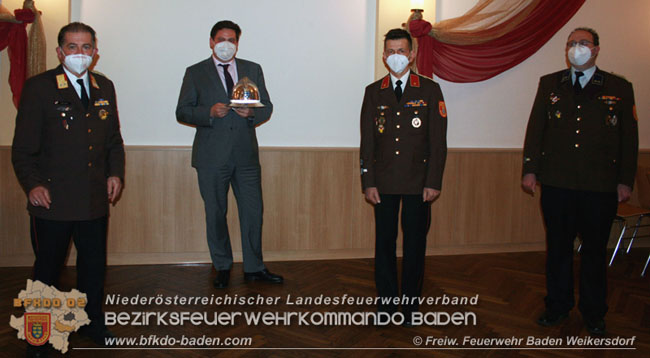 20210129 Kdt. Stv. BR Martin Geiger - BGM DI Stefan Szirucsek - Kdt. OBI Martin Sinkovits und LdV OV Clemens Breininger Foto: Freiwillige Feuerwehr Baden Weikersdorf 20210129 Kdt. Stv. BR Martin Geiger - BGM DI Stefan Szirucsek - Kdt. OBI Martin Sinkovits und LdV OV Clemens Breininger Foto: Freiwillige Feuerwehr Baden Weikersdorf