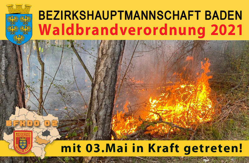 Waldbrandverordnung BH BADEN 2021   Grafik: St.Schneider BFKDO BADEN / FF St. Veit a.d.Triesting