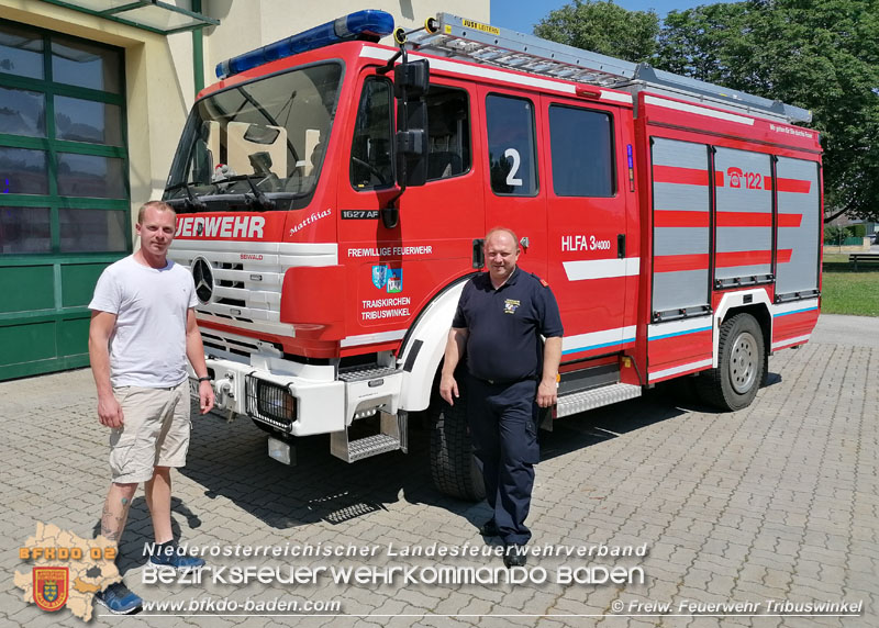 Jungunternehmer übernimmt Patenschaft für Tribuswinler Einsatzfahrzeug  Foto: Freiwillige Feuerwehr Tribuswinkel