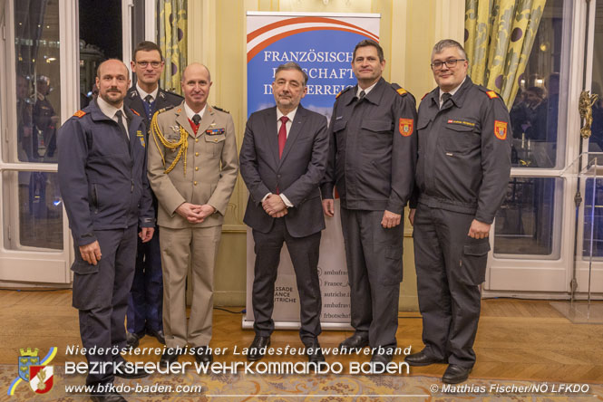 20230118 NÖ Waldbrandbekämpfer zu Gast in der Französischen Botschaft  Foto: Matthias Fischer NÖ LFV