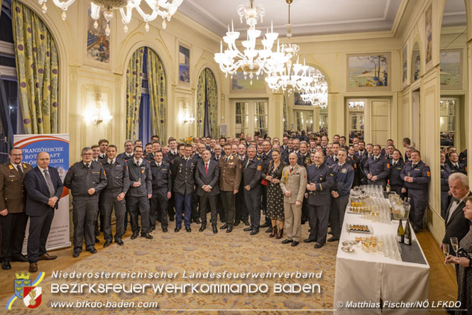 20230118 NÖ Waldbrandbekämpfer zu Gast in der Französischen Botschaft  Foto: Matthias Fischer NÖ LFV