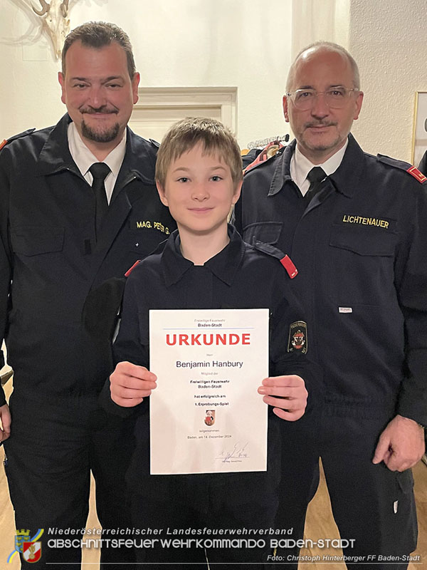 20241214 Weihnachtsfeier der drei Badener Feuerwehrjugendgruppen am Rudolfshof mit Auszeichnungen Foto: Christoph Hinterberger FF Baden-Stadt 20241214 Weihnachtsfeier der drei Badener Feuerwehrjugendgruppen am Rudolfshof mit Auszeichnungen Foto: Christoph Hinterberger FF Baden-Stadt