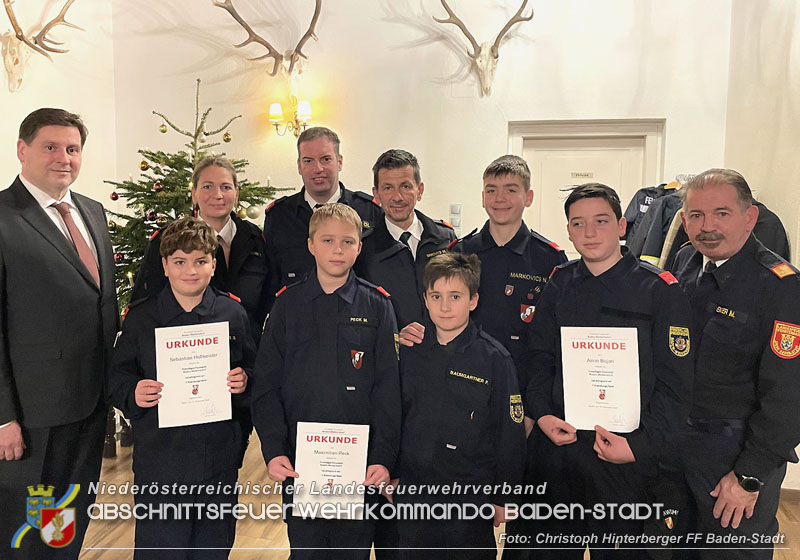20241214 Weihnachtsfeier der drei Badener Feuerwehrjugendgruppen am Rudolfshof mit Auszeichnungen Foto: Christoph Hinterberger FF Baden-Stadt 20241214 Weihnachtsfeier der drei Badener Feuerwehrjugendgruppen am Rudolfshof mit Auszeichnungen Foto: Christoph Hinterberger FF Baden-Stadt
