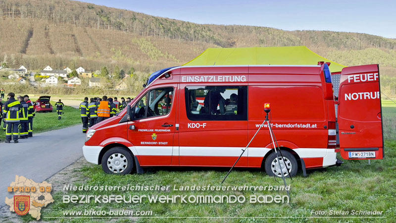 20250412_N Waldbrand im Triestingtal Bzirk BADEN - Flugdienst Feuerwehr - Bundesheer und Polizei probt den Ernstfall
